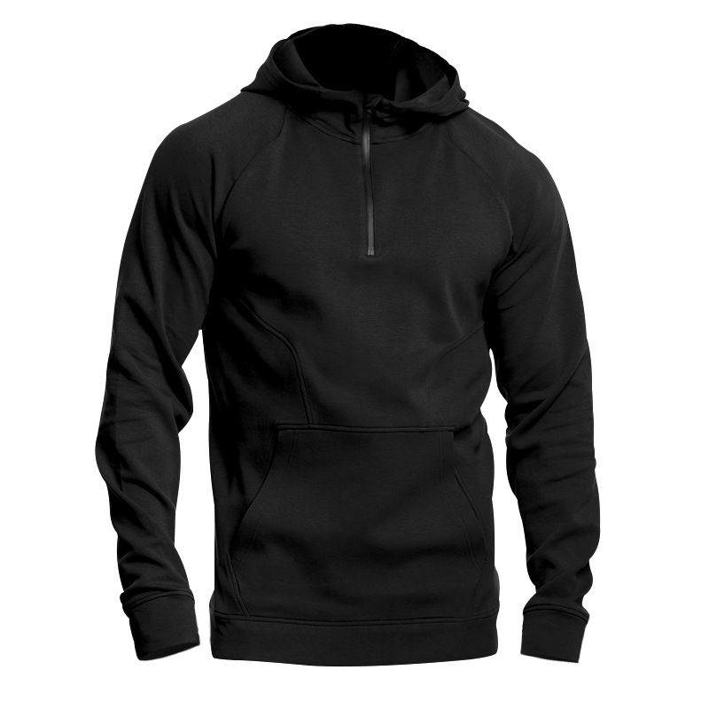 Men's Blank Sports Hoodie Polyester Fleece Pullover 1/4 Quater Zip Hooded Sweatshirt For Men  Coats