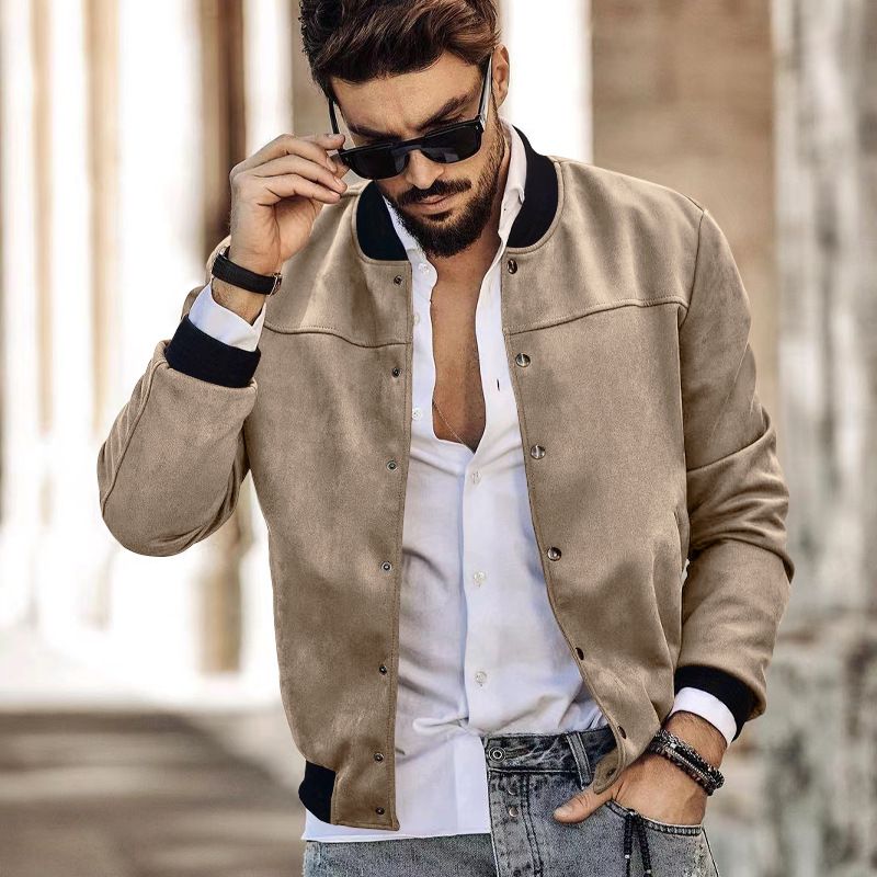 Men's Hot Suede Jackets Custom Winter Windbreaker Coat Wholesale Oversized Men Bomber Jacket  Coats