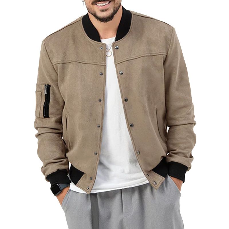 Men's Hot Suede Jackets Custom Winter Windbreaker Coat Wholesale Oversized Men Bomber Jacket  Coats