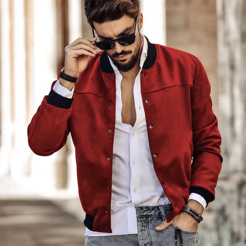 Men's Hot Suede Jackets Custom Winter Windbreaker Coat Wholesale Oversized Men Bomber Jacket  Coats