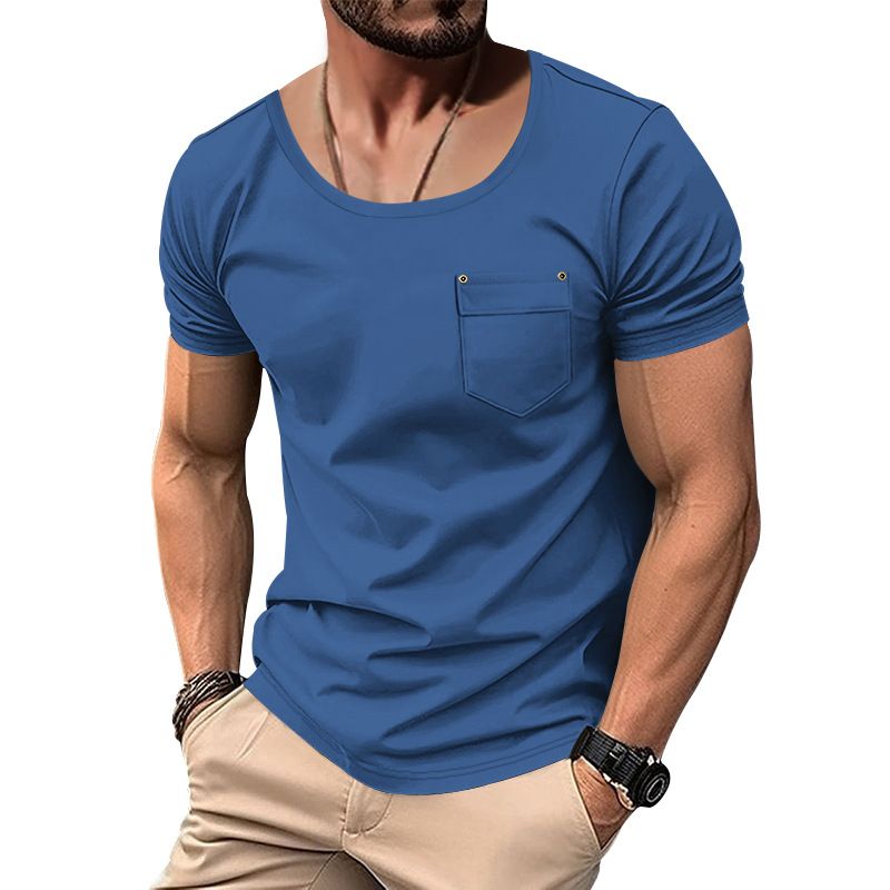 Custom Gsm Oversized Tshirt Heavyweigh Men Cotton Pocket White T-shirt  Men's Clothing Tops  T-Shirts
