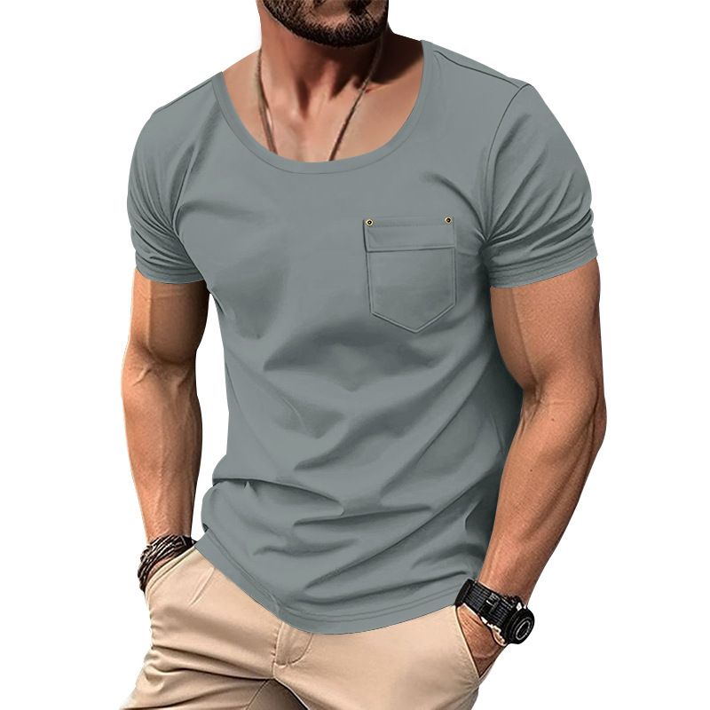 Custom Gsm Oversized Tshirt Heavyweigh Men Cotton Pocket White T-shirt  Men's Clothing Tops  T-Shirts