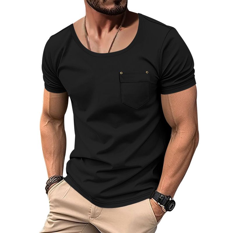 Custom Gsm Oversized Tshirt Heavyweigh Men Cotton Pocket White T-shirt  Men's Clothing Tops  T-Shirts