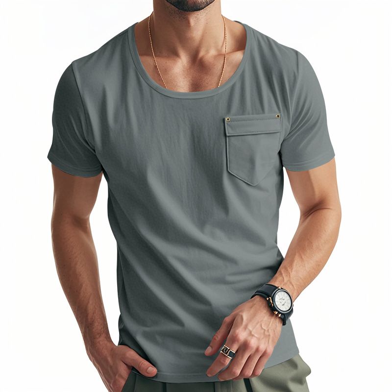 Custom Gsm Oversized Tshirt Heavyweigh Men Cotton Pocket White T-shirt Men's Clothing Tops T-Shirts