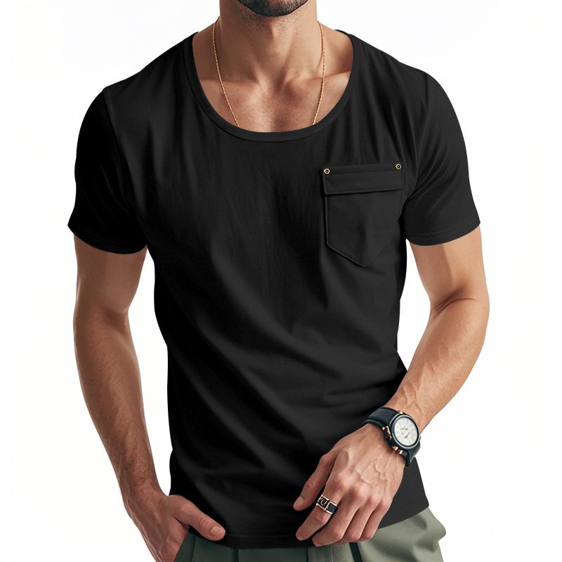 Custom Gsm Oversized Tshirt Heavyweigh Men Cotton Pocket White T-shirt Men's Clothing Tops T-Shirts