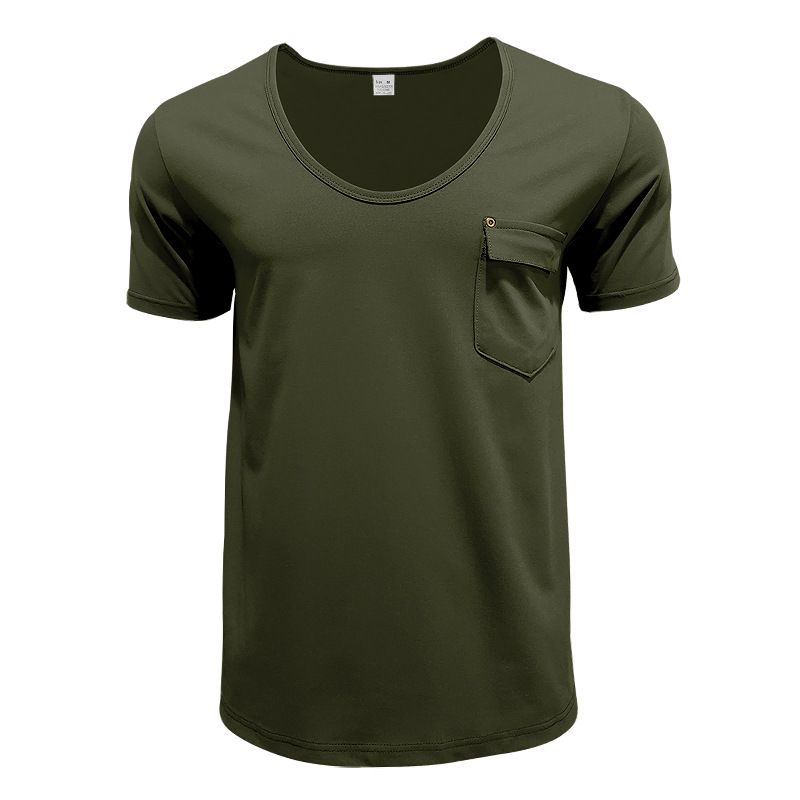 Custom Gsm Oversized Tshirt Heavyweigh Men Cotton Pocket White T-shirt Men's Clothing Tops T-Shirts