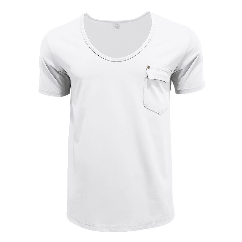 Custom Gsm Oversized Tshirt Heavyweigh Men Cotton Pocket White T-shirt Men's Clothing Tops T-Shirts