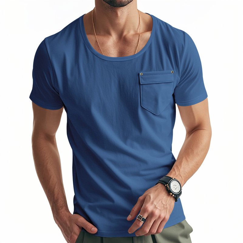 Custom Gsm Oversized Tshirt Heavyweigh Men Cotton Pocket White T-shirt Men's Clothing Tops T-Shirts