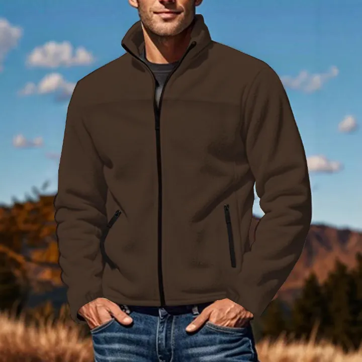 New men's fleece fleece jacket for spring, autumn, winter, outdoor zipper stand up collar top jacketCoats