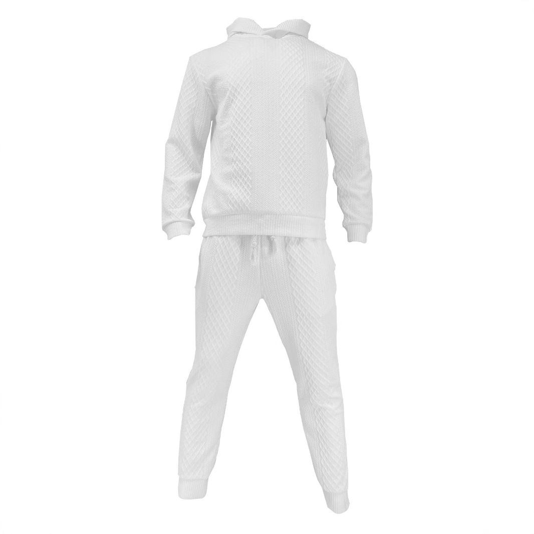 Custom Male Long Sleeve Sweatshirt Suit Men Hoodies Simple Drawstring Sweat Pant Solid Warm Two-Piece Outfits