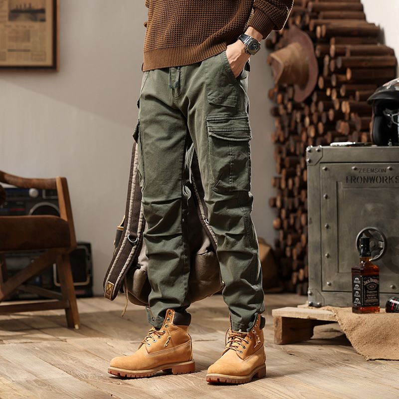 Hot Design Custom Mens Joggers Multi-pocket Cargo Pants Elastic Plus Size Men's Pants & Trousers Cargo Trousers  Jeans