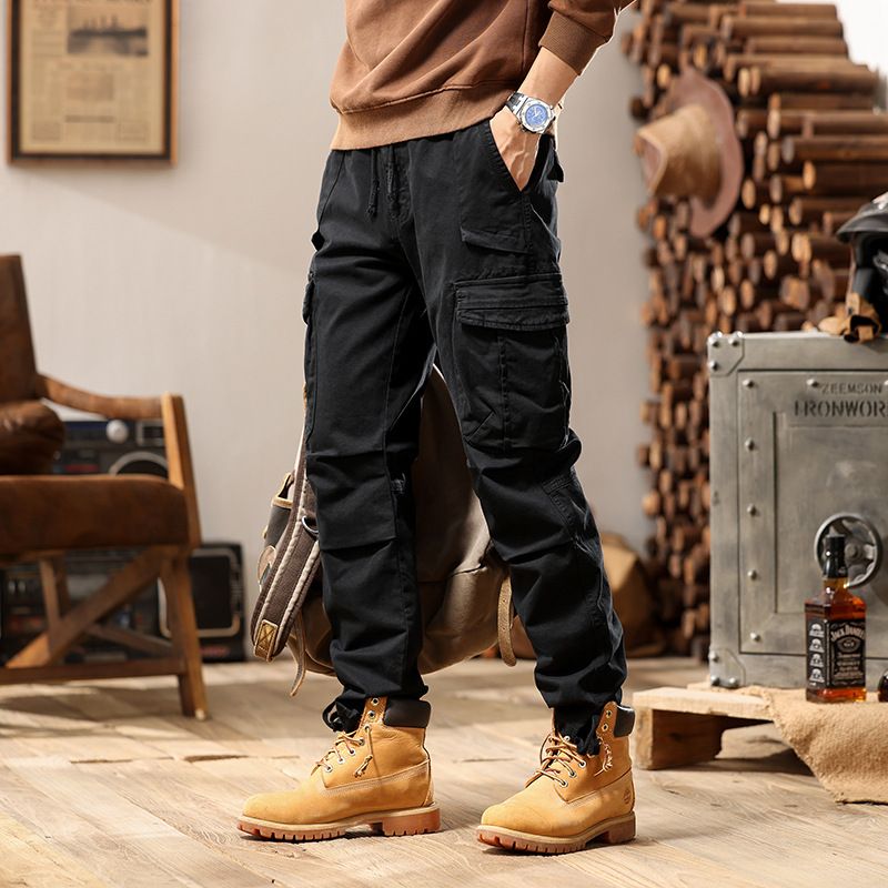 Hot Design Custom Mens Joggers Multi-pocket Cargo Pants Elastic Plus Size Men's Pants & Trousers Cargo Trousers  Jeans