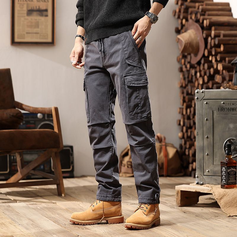 Hot Design Custom Mens Joggers Multi-pocket Cargo Pants Elastic Plus Size Men's Pants & Trousers Cargo Trousers  Jeans