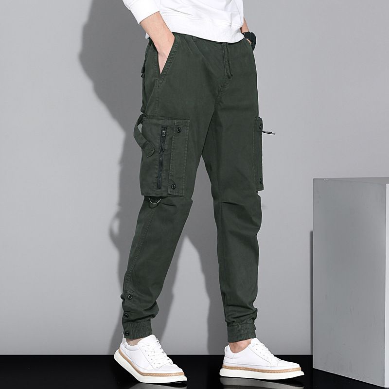 Men's cotton canvas Pants Elastic outdoor work hiking hunting workers cargo pants Jeans