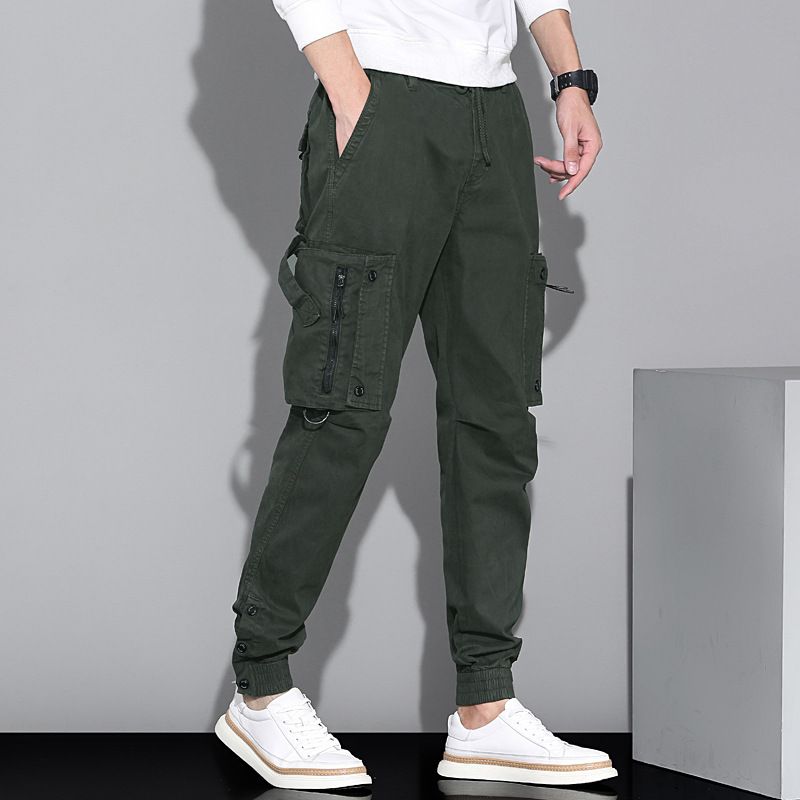 Men's cotton canvas Pants Elastic outdoor work hiking hunting workers cargo pants Jeans