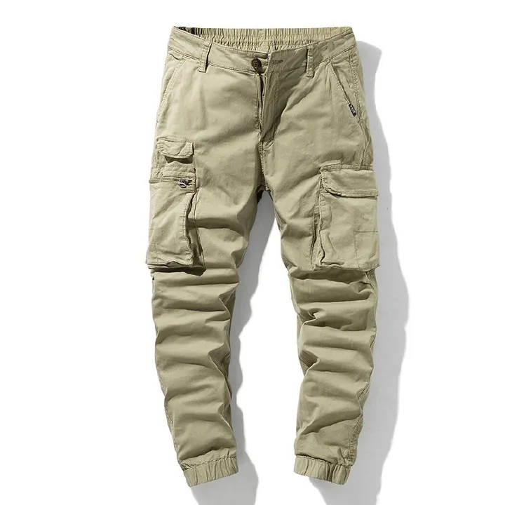 Manufacturer Multi-packets Button Fly Straight-leg Men's Cargo Pants Rip-stop Hiking Jogging Trousers Pants For Men  Jeans