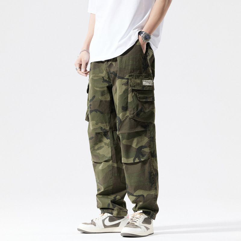 Fasion Premium  Cotton Straight Baggy side pockets camouflage pants for men Street wear  Jeans