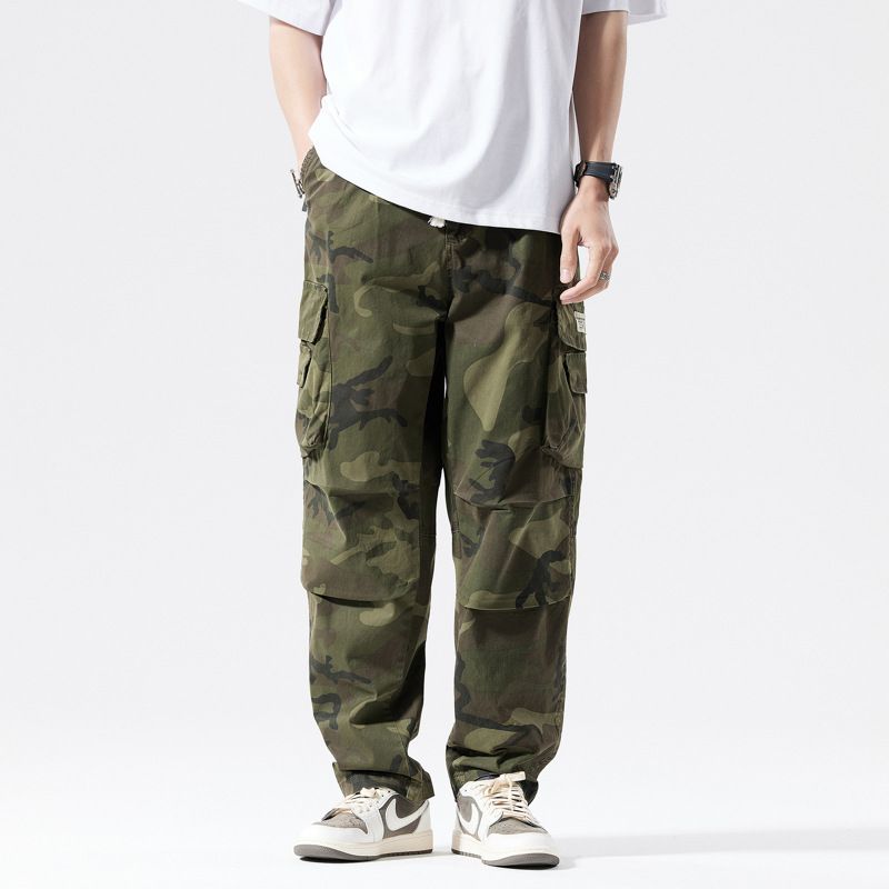Fasion Premium  Cotton Straight Baggy side pockets camouflage pants for men Street wear  Jeans