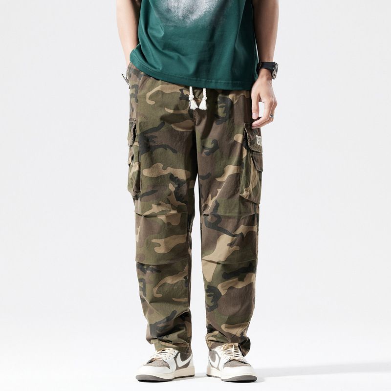 Fasion Premium  Cotton Straight Baggy side pockets camouflage pants for men Street wear  Jeans