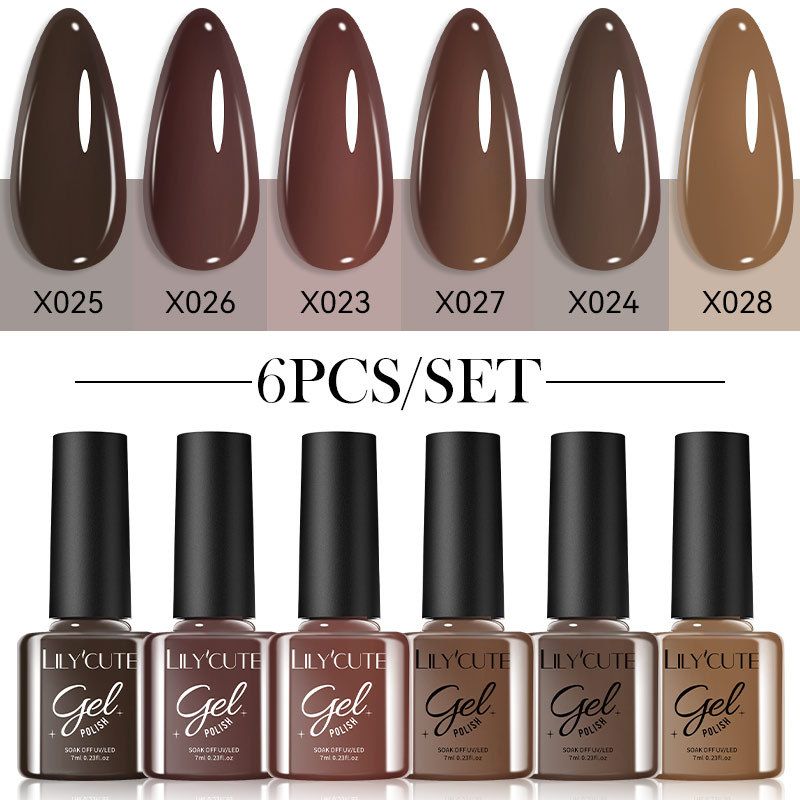 6PCS/SETS 7ML Colors Nail Gel Polish Solid Color Gel Verni Semi Permanent Soak off UV LED Gel Nail Varnish