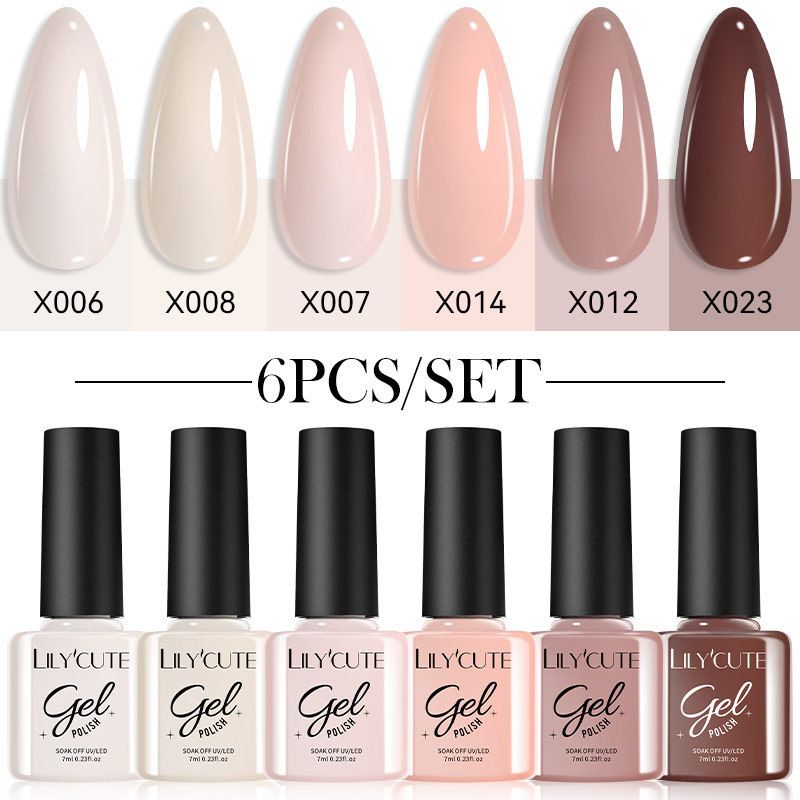 6PCS/SETS 7ML Colors Nail Gel Polish Solid Color Gel Verni Semi Permanent Soak off UV LED Gel Nail Varnish