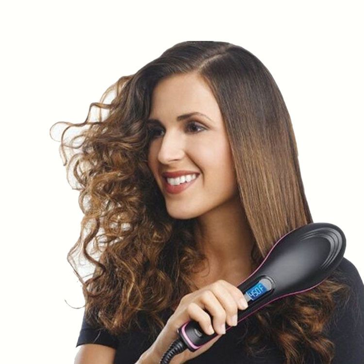 Electric Hair Straightening Brush Hot Comb Adjustable Temperature Hair Straightener Professional Women's Hair Heating Comb