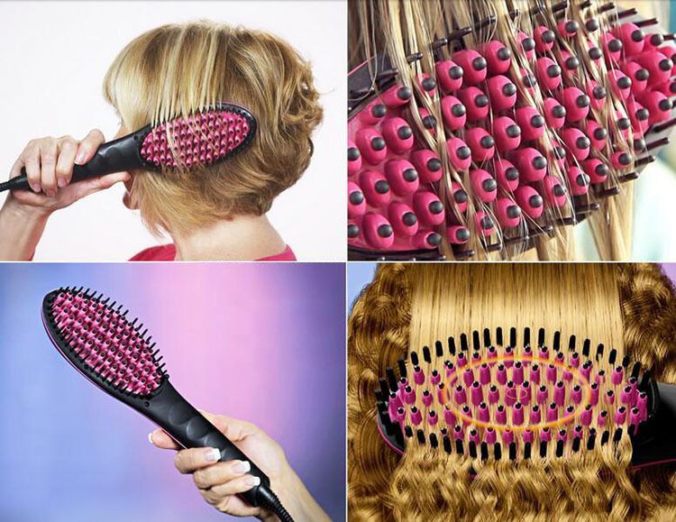Electric Hair Straightening Brush Hot Comb Adjustable Temperature Hair Straightener Professional Women's Hair Heating Comb