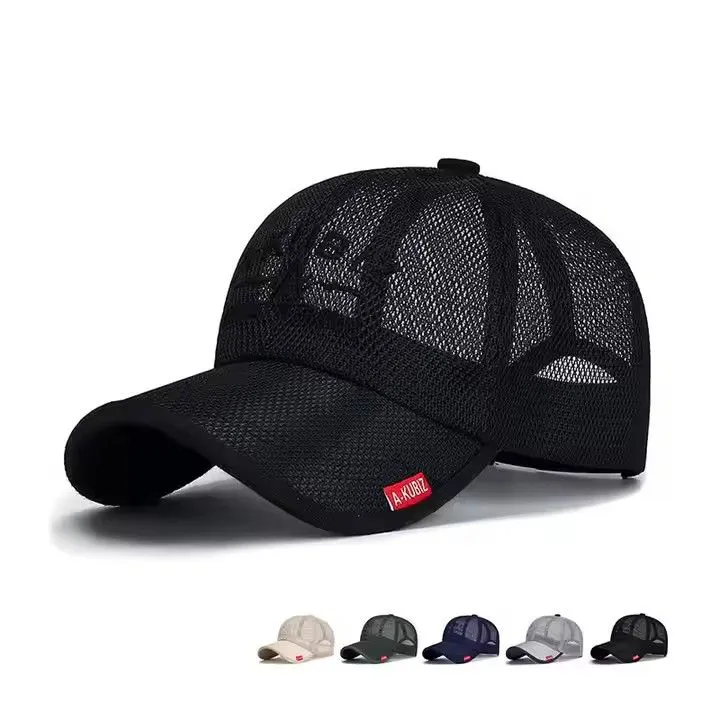 Solid Color Summer Mesh Baseball Cap Gorras Women Men Quick Dry Breathable Sun Protection Hat Adjustable Snapback Dad Fishing Hat