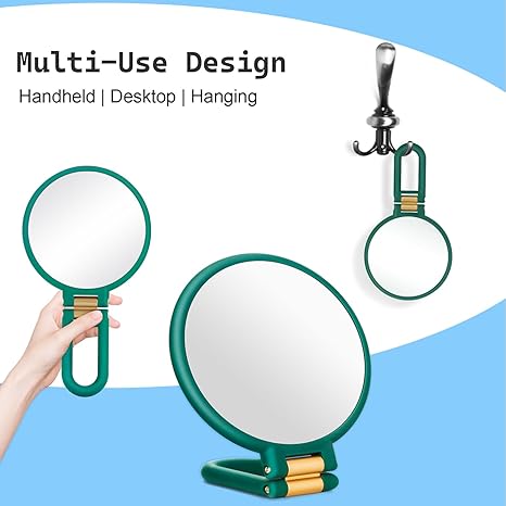 30x Magnifying Mirror, Travel Hand Mirrors with Handle - Double Side Handheld Mirror with 1X 30X Magnification & Adjustable Handle/Stand, Hand Held Foldable Travel Mirror for Makeup