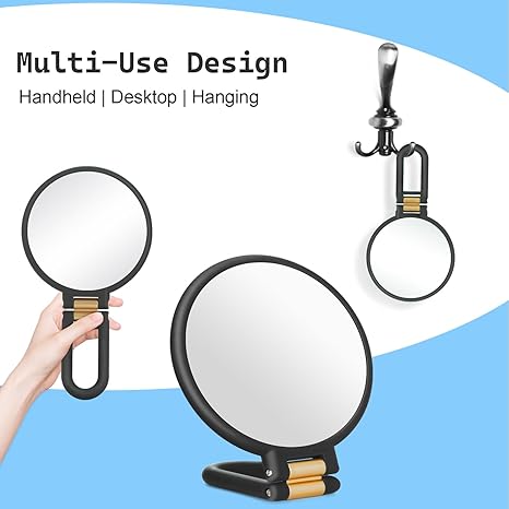 30x Magnifying Mirror, Travel Hand Mirrors with Handle - Double Side Handheld Mirror with 1X 30X Magnification & Adjustable Handle/Stand, Hand Held Foldable Travel Mirror for Makeup