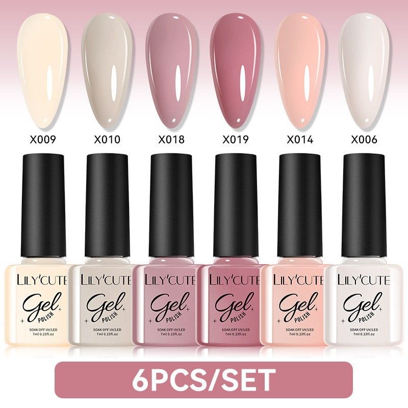 6PCS/SETS 7ML Colors Gel Nail Polish Solid Color Gel Verni Semi Permanent Soak off UV LED Gel Nail Varnish Nail Gel Set