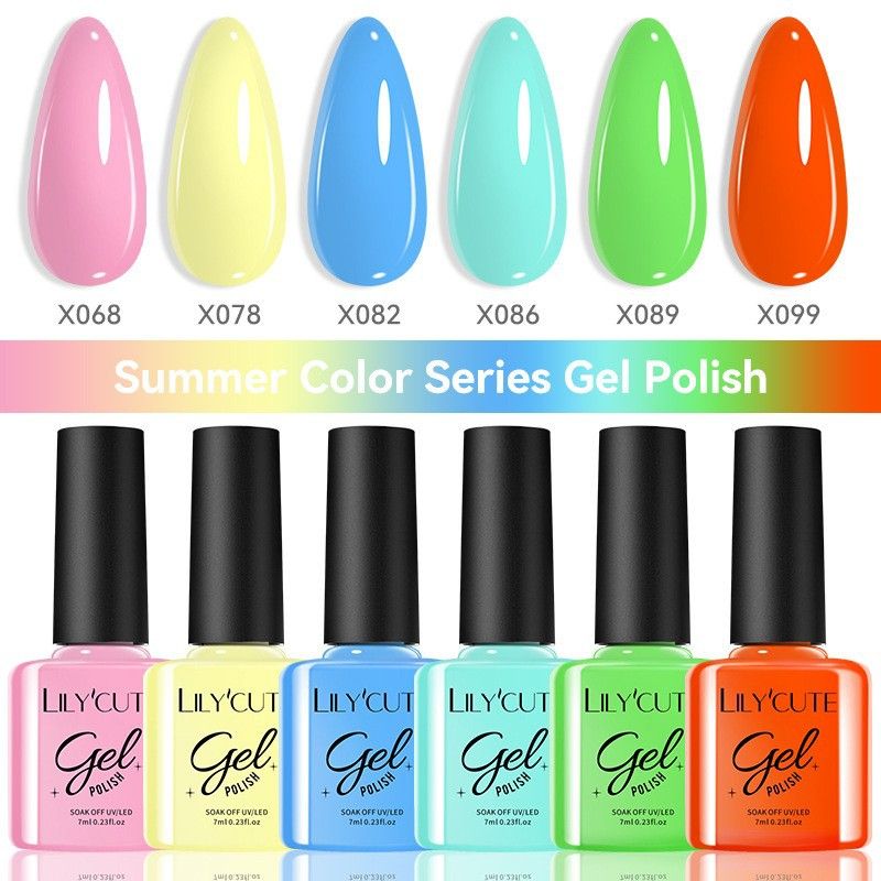 6PCS/SETS 7ML Colors Gel Nail Polish Solid Color Gel Verni Semi Permanent Soak off UV LED Gel Nail Varnish Nail Gel Set