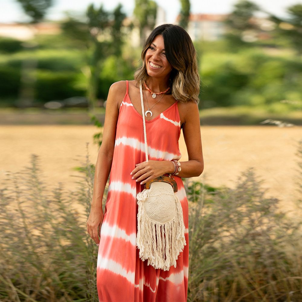 Plus Size Women Summer Beach Wear Casual Sundress V-Neck Slips Girls Vest Dresses Long Loose Printed Maxi Dress Women's Wear Rayon Tie Dye Bohemian Long Maxi Dress
