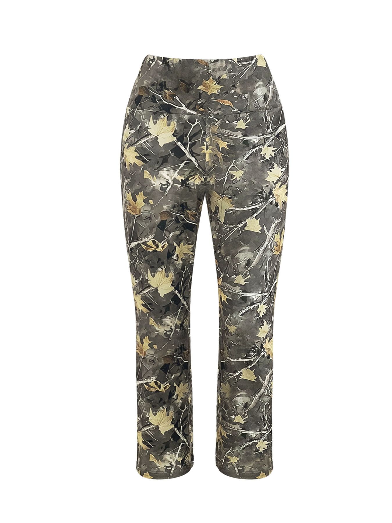 Women's Clothing Short Sleeve and Flare Pants Activewear Two Piece Set Crop Top Shirt Full Printing Women Fashion Outfit