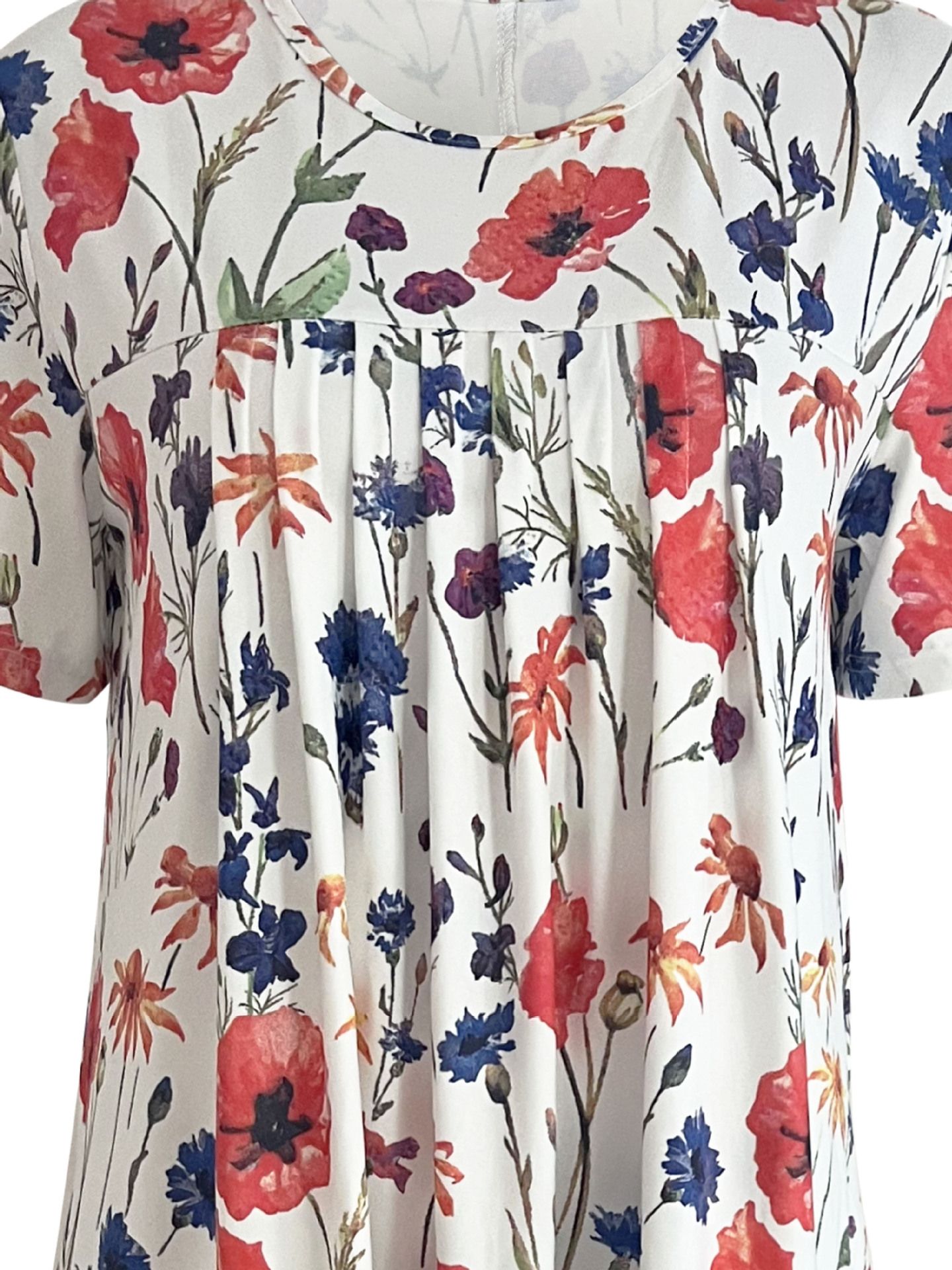 Plus Size Women's Elegant Big Swing Abaya Dress Spring Summer Short-Sleeved With Printed Neck for Women Short Sleeve Floral Printed Midi Dress