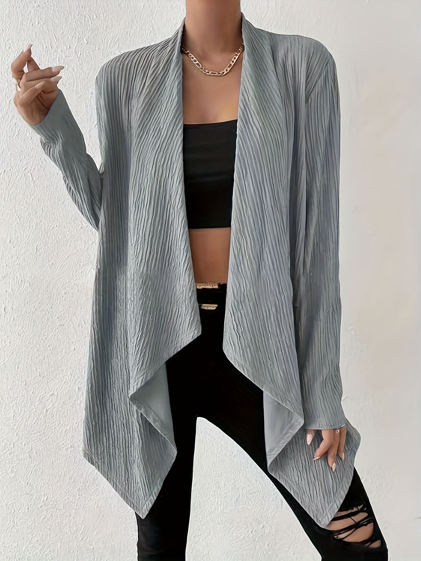 Spring Plus Size Casual Knitwear Tops Shawl Cardigans Sweater Long Sleeve Maxi for Women Long Sleeve Solid Loose Cardigan Top Women's Knitted Coat Loose Solid Color Top