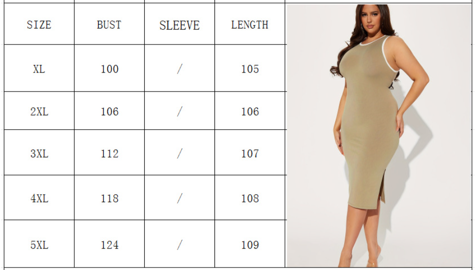 Women Sleeveless Europe Knit Back Hollow Out Bodycon Tight Summer Vest Dresses Solid Color Pencil Casual Long Dress Summer Lady Casual Beach Dresses Cross-border Party Round-neck Sleeveless Dress