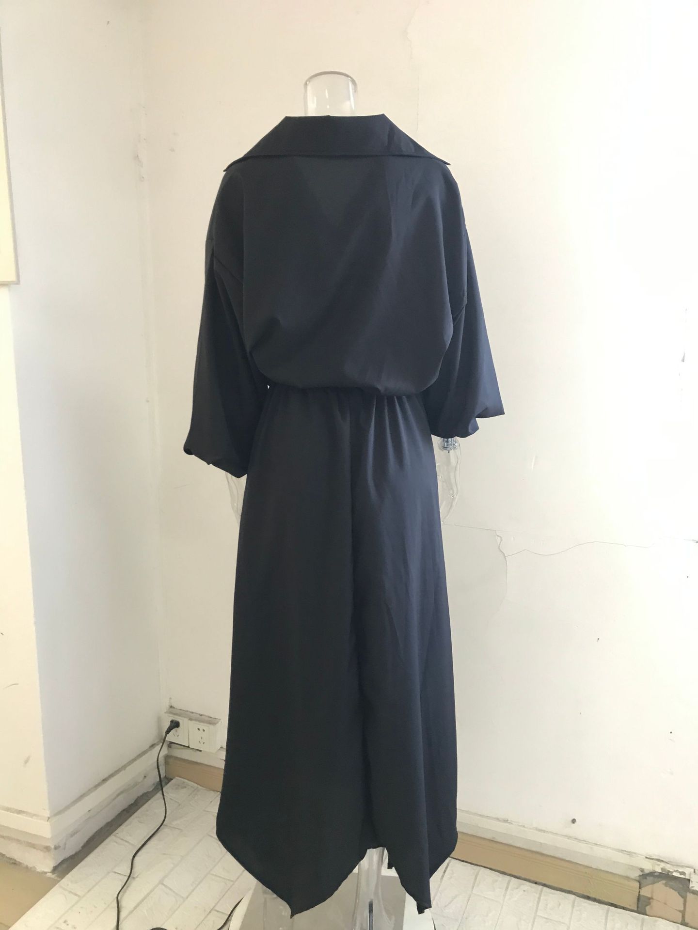 Elegant Muslim Women Long Sleeve V-Neck Loose Top and High Waist Skirts Set Abaya Dubai TurkeyOutfits Arab Clothes Women's Loose Solid Long Sleeve Top High Waist Women Skirt Sets Two Piece Outfits