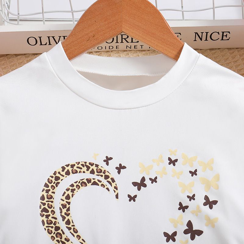 Children Girls Clothing Set Summer Bowknot Sleeveless Cotton Two Piece Suit Kids Clothes Girls Bow T-shirt + Printed Shorts Two Sets of Pantsuits Casual Outfit Baby Clothes Sets