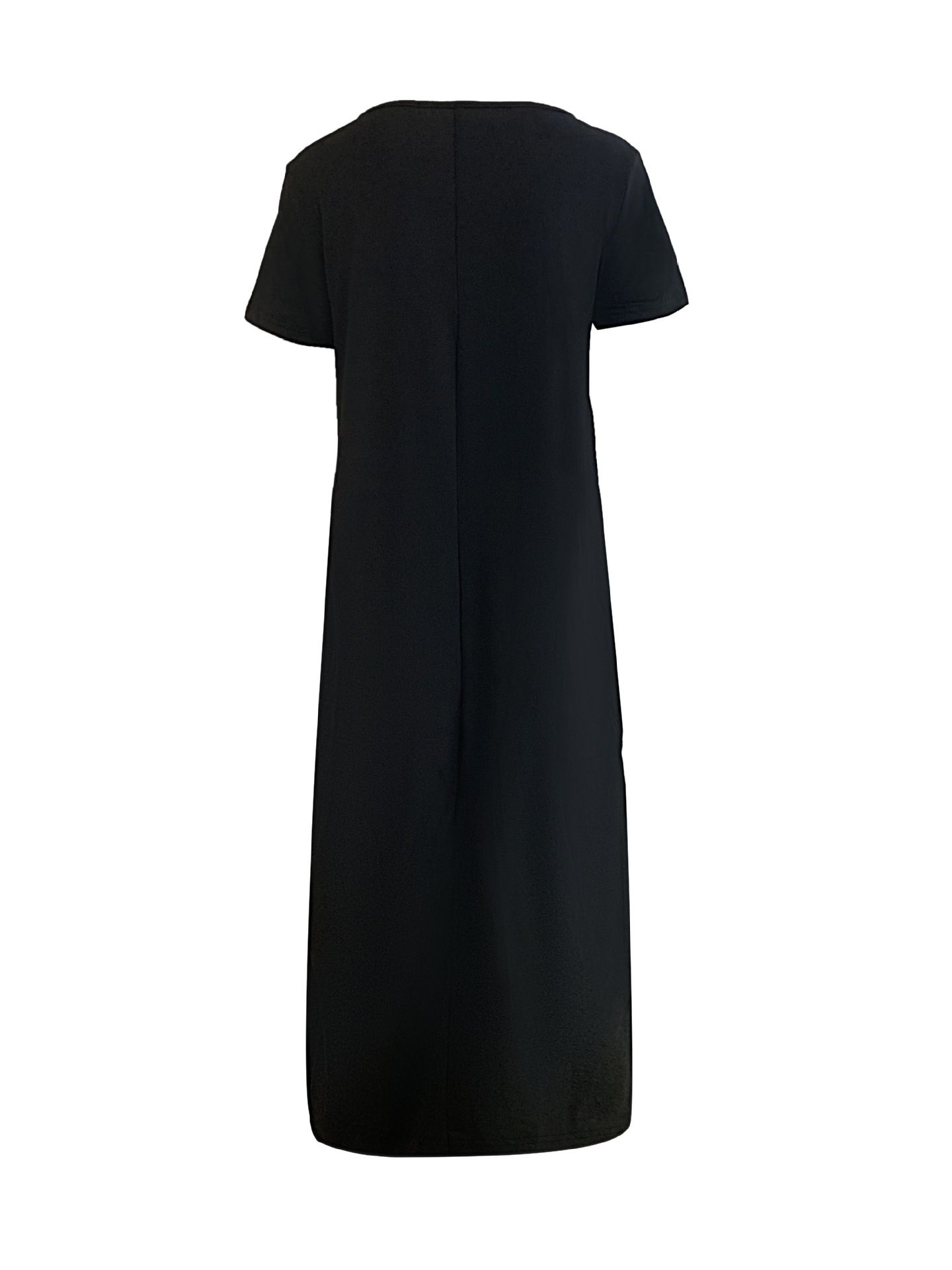 Summer Lady Casual Beach Dresses Cross-border Party Round-neck Sleeveless Dress, Plus Size Women's Clothing Lapel Letter Print Loose Casual Maxi Dress