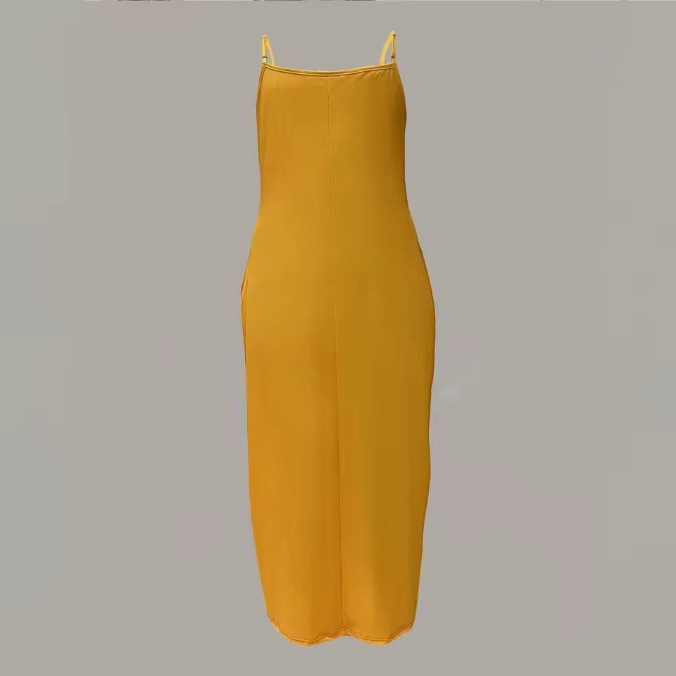 New Design Plus Size Digital Printing Fashion Floor-Length Sling Dress High Waist Style Commuting V-neck Women's Elegant Long Dresses, Women Lady Elegant Dresses,Woman Clothes