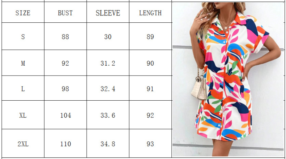 Women's Clothes Lady Elegant Dresses Women Casual Beach Holiday Floral Print Cardigan Short Sleeve Shirt Dress,Women's Summer Floral-Printed Chiffon Dress With Short Sleeves Dress