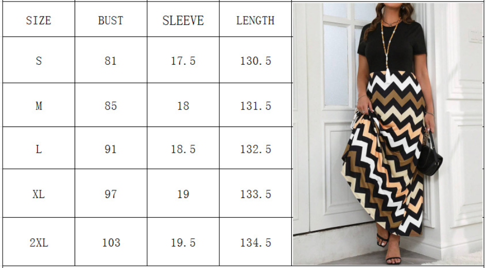 Women's Summer Casual Floor-Length Maxi Dress Short Sleeve Loose Fit Anti-Static Front Pockets Digital Printing Natural Waist Women Striped Maxi Dress with Print Patterns Fitness Sportswear