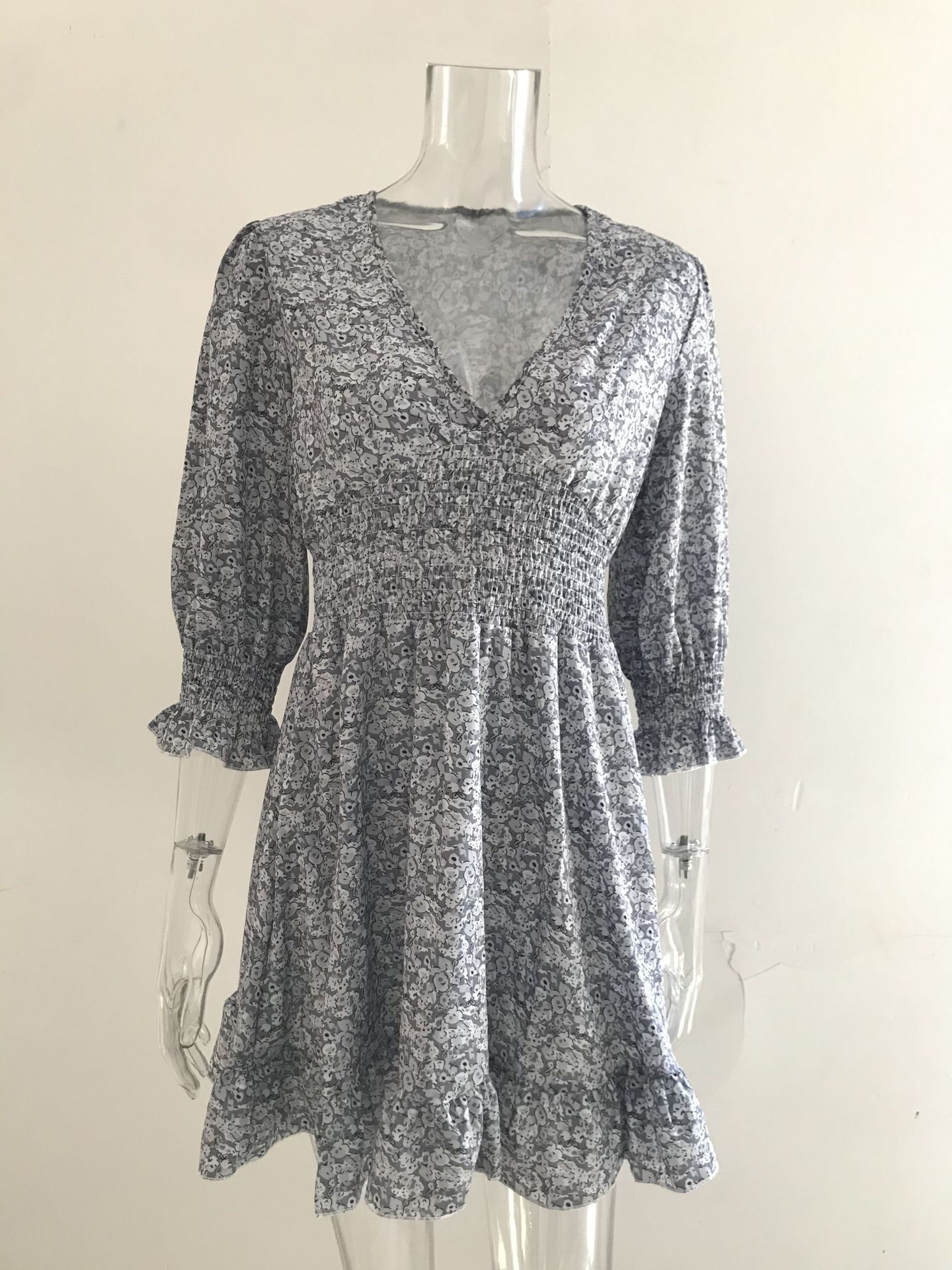 Summer Floral Print Women Dress Half Sleeve Short Dress Sundress Party Dresses,Women's Clothing Lady Elegant Temperament Dresses Women Casual Beach Seaside Holiday Print Waist Floral Dress