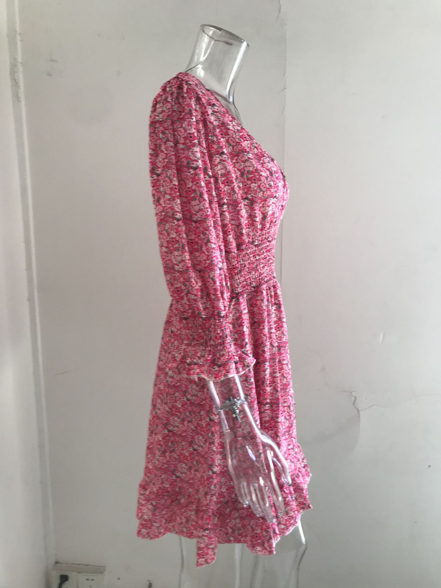 Summer Floral Print Women Dress Half Sleeve Short Dress Sundress Party Dresses,Women's Clothing Lady Elegant Temperament Dresses Women Casual Beach Seaside Holiday Print Waist Floral Dress