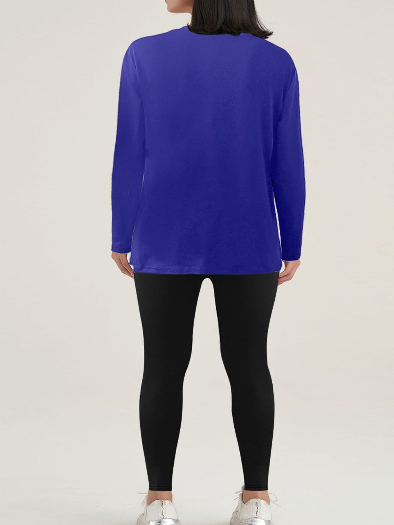 Fashion Print Wide Plus Size Women's Long Sleeve t Shirt Pants Two Piece Sets Shirt Top Pants Set for Women,Summer Women's Long Sleeve Top and Pants Set,