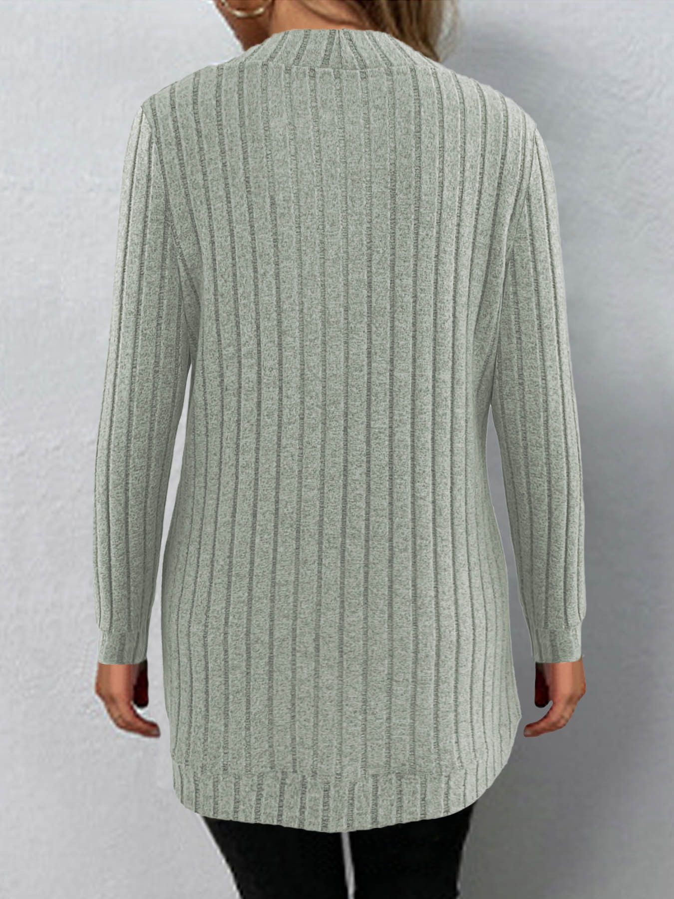 Women Classic Pocket Cardigan Long Sleeve Solid Ribbed Knit Open Front Casual Sweater Coat Hooded for Women with Batwing Sleeves