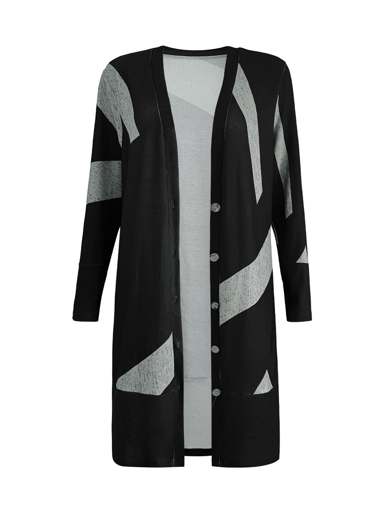 Knitwear Women Loose Long Color Blocking Lady Cardigan Women'S Jacket Coats Cardigan Knitwear Camouflage Medium Length Casual Acrylic Jacquard Pattern Long Coats