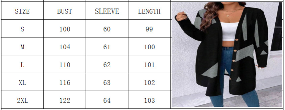 Knitwear Women Loose Long Color Blocking Lady Cardigan Women'S Jacket Coats Cardigan Knitwear Camouflage Medium Length Casual Acrylic Jacquard Pattern Long Coats