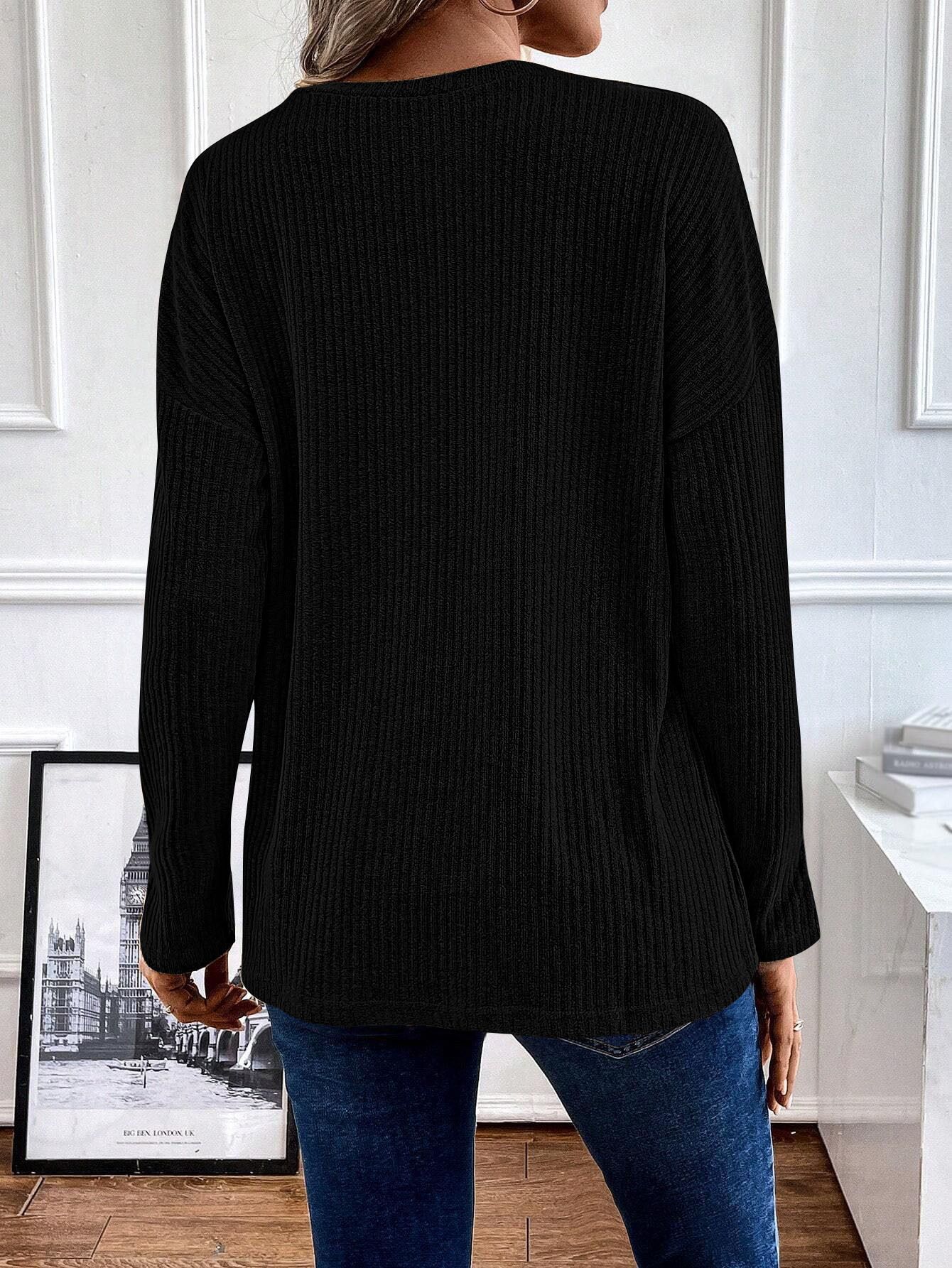 Fashion Simple Solid Color Casual T-shirt Breathable Button Knitted Jersey Long Sleeved with for Polo Collar Mujeres Knit Long Sleeve Top Elegant Woman Shirt Sweatshirts & Hoodies